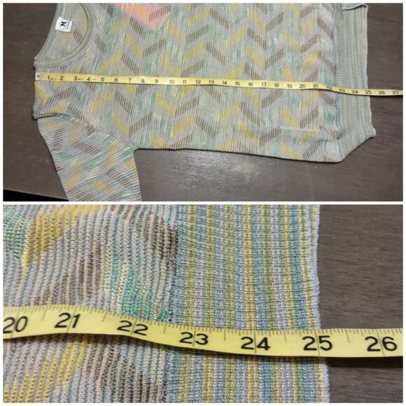 M Missoni Pattern Rib Knit Wool Blend Sweater Ocra Green Size XL - Picture 5 of 16